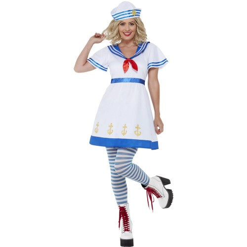 Front - Smiffys Womens/Ladies High Seas Sailor Costume