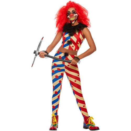 Front - Smiffys Womens/Ladies Creepy Clown Costume Set