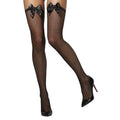 Front - Smiffys Womens/Ladies Bow Fishnet Hold Up Stockings