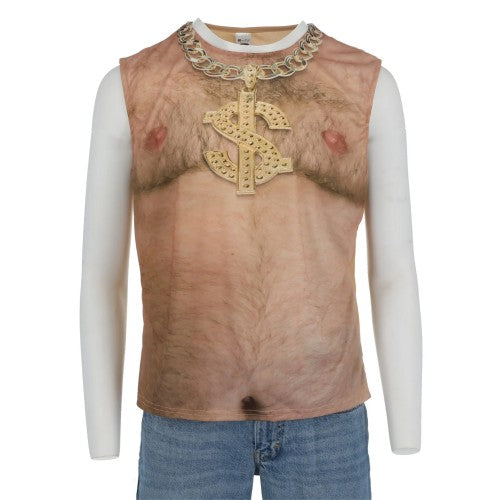 Front - Smiffys Unisex Adult 70s Realistic Hairy Chest Costume Top