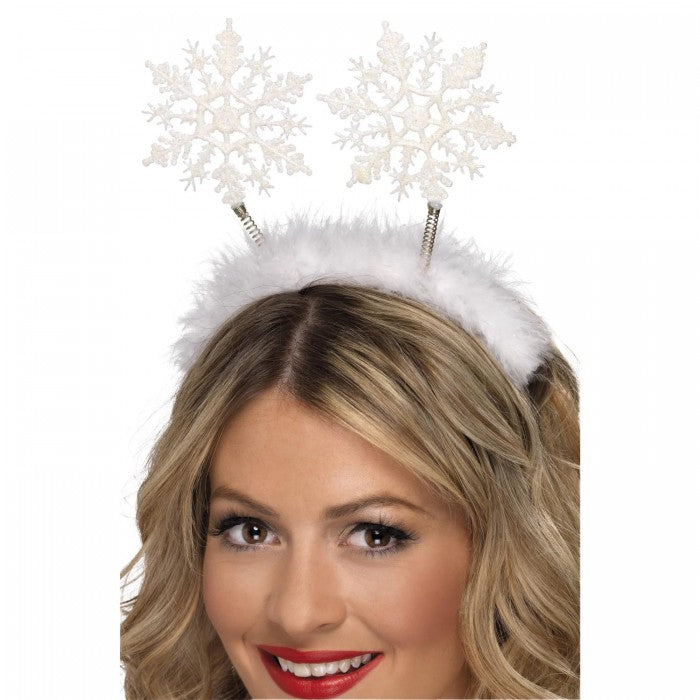 Front - Smiffys Snowflake Christmas Bopper Headband