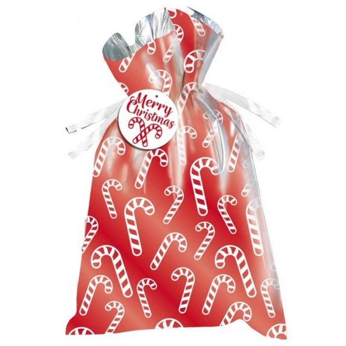 Front - IG Design Candy Cane Christmas Treat Bag