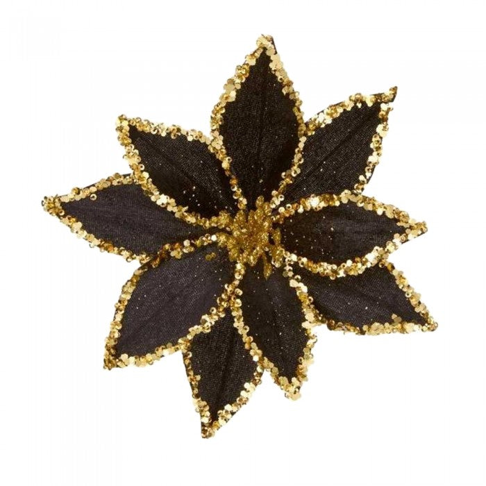 Front - Premier Sequin Poinsettia Christmas Decoration