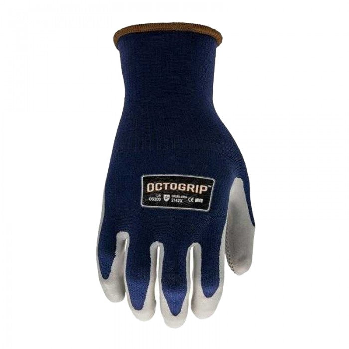 Front - Octogrip Unisex Adult Latex Grip Heavy Duty Logo Glove