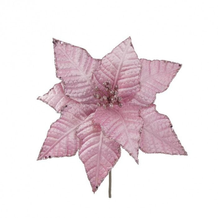Front - Davies Products Classic Velvet Poinsettia Christmas Tree Decoration
