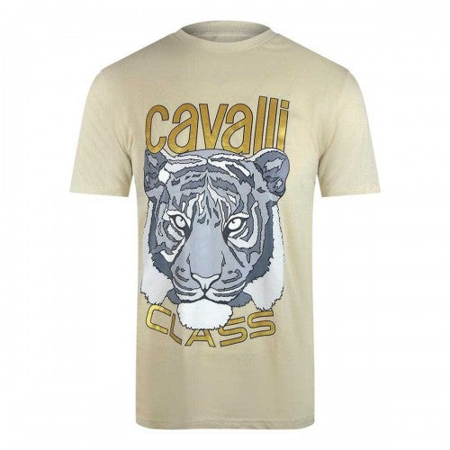Front - Cavalli Class Mens Tiger Print Logo T-Shirt