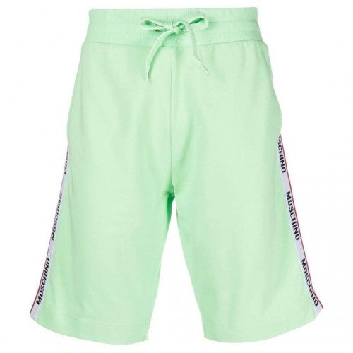 Front - Moschino Mens Branded Tape Casual Shorts