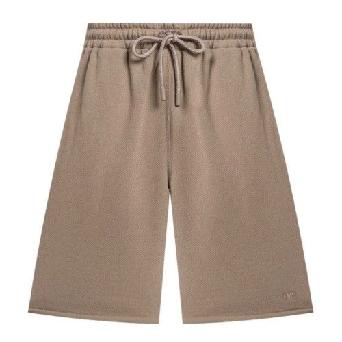 Front - Off-White Unisex Adult Embroidered Sweat Shorts