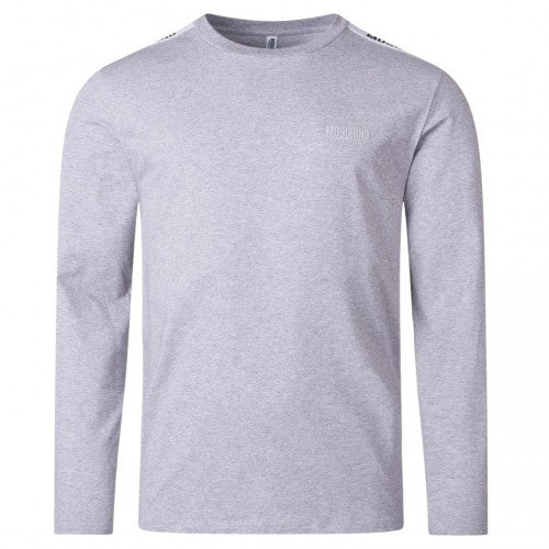 Front - Moschino Mens Taped Shoulders Long-Sleeved T-Shirt