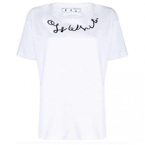 White - Front - Off-White Unisex Adult Left Hand Logo Regular T-Shirt
