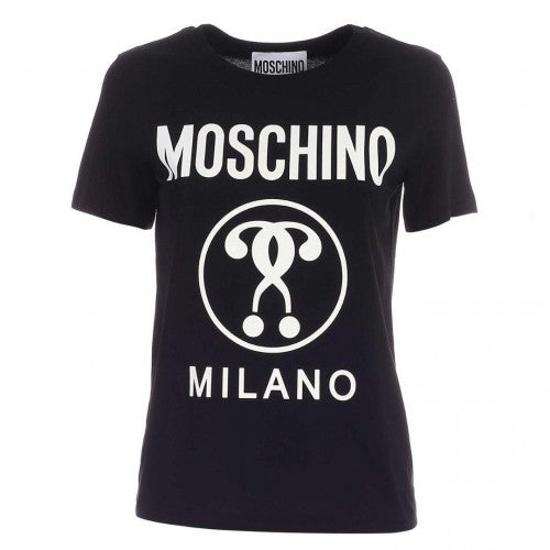 Front - Moschino Mens Double Question Mark T-Shirt