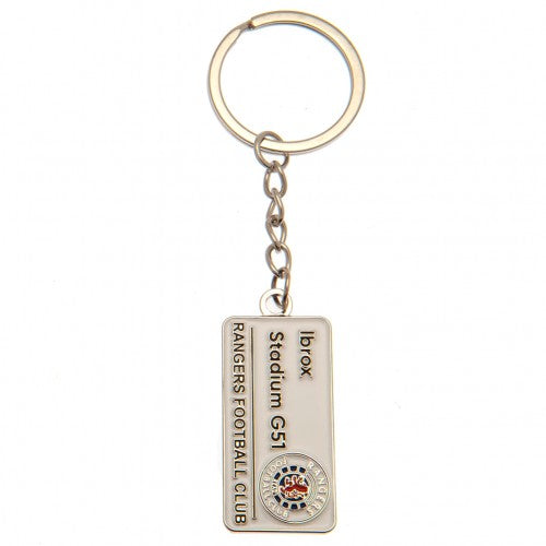 Front - Rangers FC Street Sign Embossed Keyring