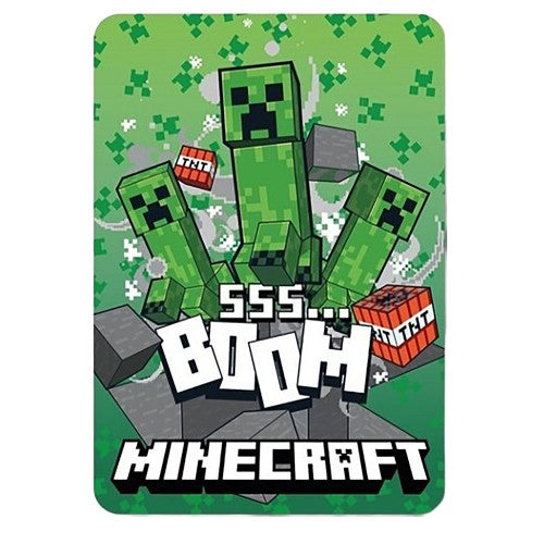 Front - Minecraft Boom Fleece Blanket
