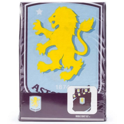 Front - Aston Villa FC Reversible Crest Duvet Cover Set