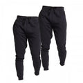 Front - Keanu Mens Cotton Blend Slim Jogging Bottoms (Pack of 2)