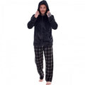 Front - Keanu Mens Checked Zipped Long Pyjama Set