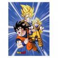 Front - Dragon Ball Z Super Saiyan Fleece Anime Goku Blanket