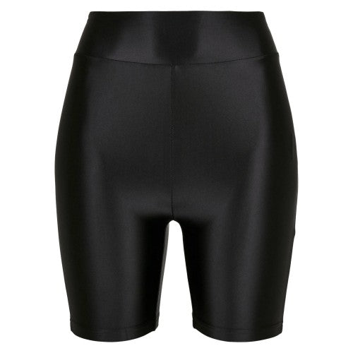 Front - Urban Classics Womens/Ladies Metallic Shiny High Waist Cycling Shorts (Pack of 2)