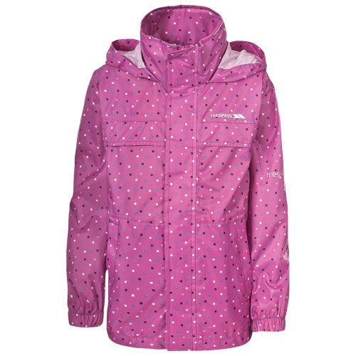 Front - Trespass Childrens Unisex Totam Zip Up Packaway Waterproof Jacket