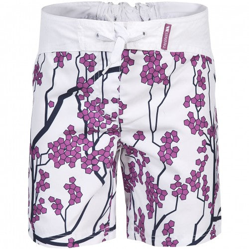 Front - Trespass Childrens Girls Mabel Lightweight Patterned Board Shorts