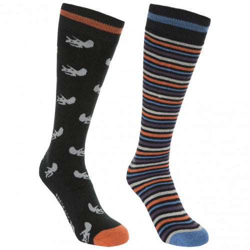 Front - Trespass Kids/Childrens Replicate Ski Tube Sock (Pack Of 2)