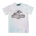 Front - Jurassic Park Unisex Adult Logo Tie Dye T-Shirt