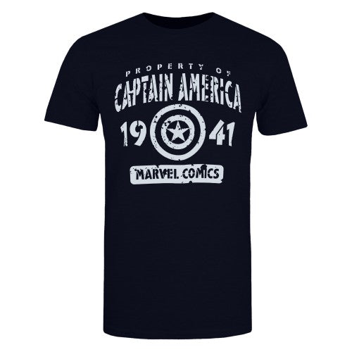 Front - Marvel Mens Property Of Captain America T-Shirt