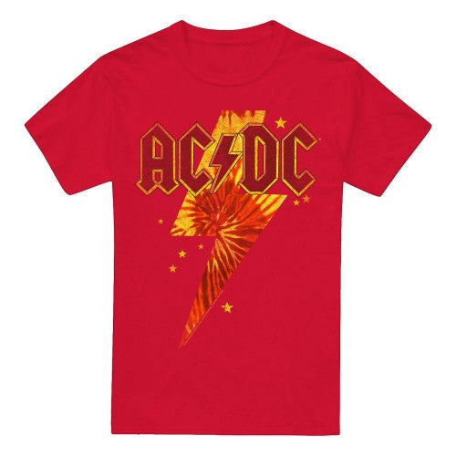 Front - AC/DC Mens Tie Dye Bolt T-Shirt
