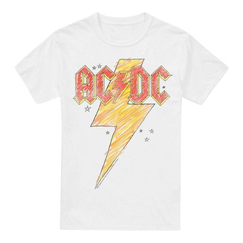Front - AC/DC Mens Sketch Bolt T-Shirt