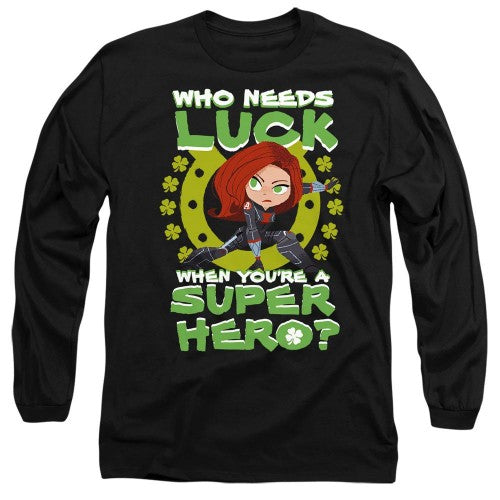 Front - Black Widow Unisex Adult St Patrick´s Day Lucky Superhero St Patricks Day T-Shirt