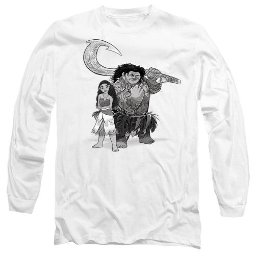 Front - Moana Unisex Adult Maui Moana Sketch T-Shirt