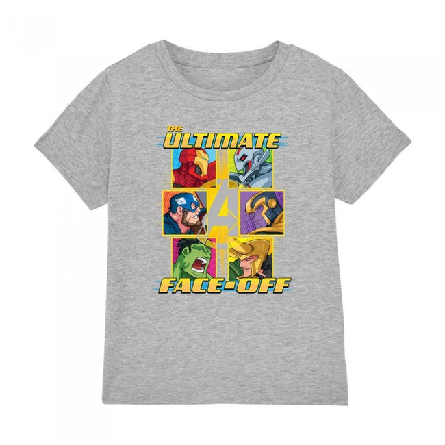 Front - Avengers Childrens/Kids Face Off T-Shirt