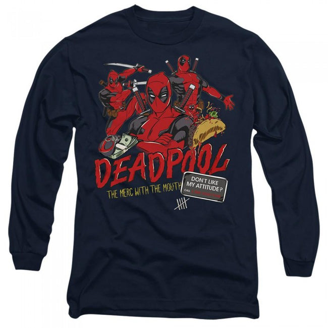Front - Deadpool Unisex Adult Attitude T-Shirt
