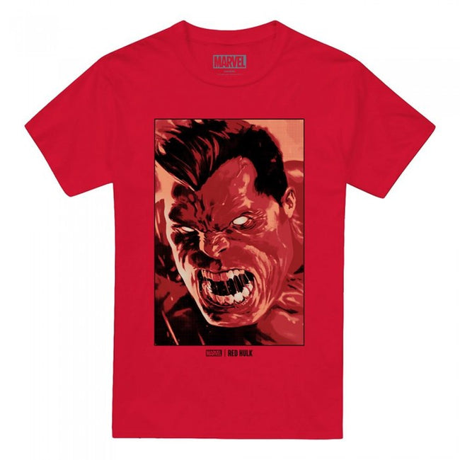 Front - Marvel Mens Red Hulk Roar T-Shirt