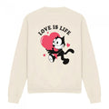 Front - Felix The Cat Unisex Adult Love Is Life Sweatshirt
