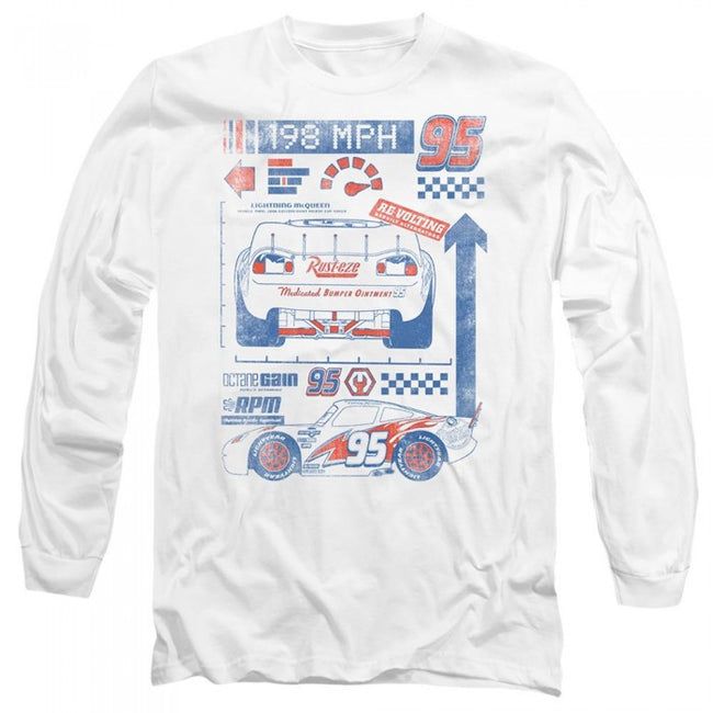 Front - Cars Unisex Adult 198 MPH Lightning McQueen T-Shirt