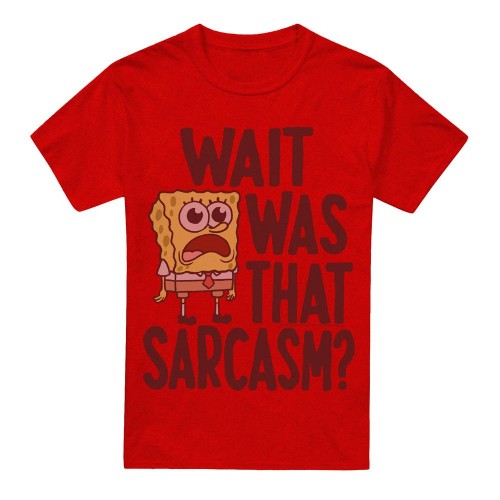 Front - SpongeBob SquarePants Unisex Adult Sarcasm T-Shirt