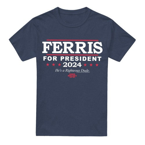 Front - Ferris Bueller´s Day Off Unisex Adult Ferris For President T-Shirt