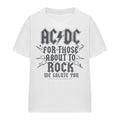 Front - AC/DC Unisex Adult Salute T-Shirt