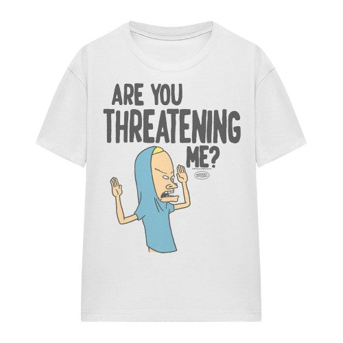 Front - Beavis & Butthead Unisex Adult Are You Threatening Me? T-Shirt