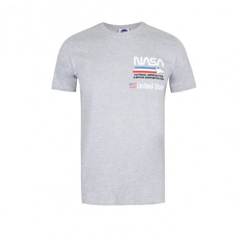 Front - NASA Mens Plane Aeronautics Heather T-Shirt