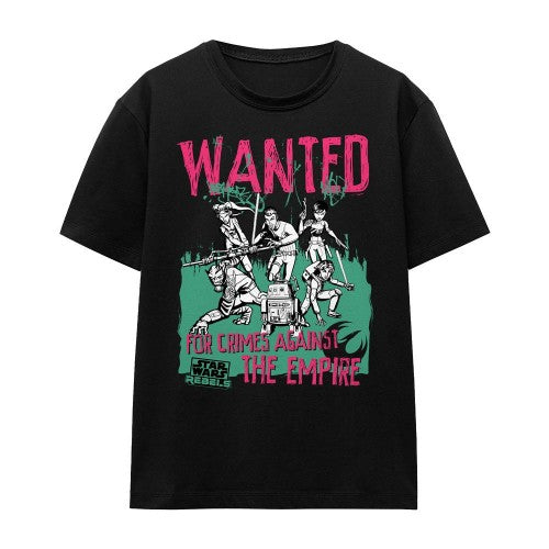 Front - Star Wars Unisex Adult Wanted Rebels T-Shirt