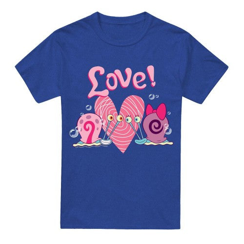 Front - SpongeBob SquarePants Unisex Adult Valentine´s Love Gary & Snellie T-Shirt