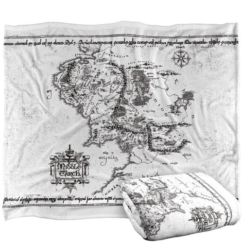 Front - Lord Of The Rings World Map Blanket