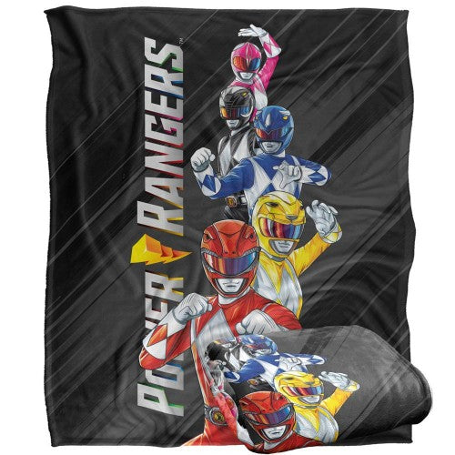 Front - Power Rangers Stacked Blanket