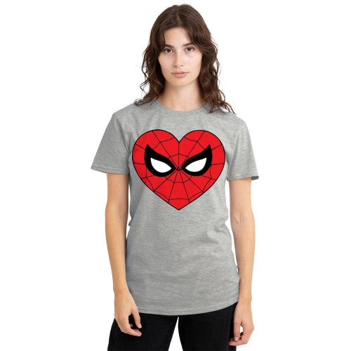 Front - Spider-Man Unisex Adult Heart T-Shirt