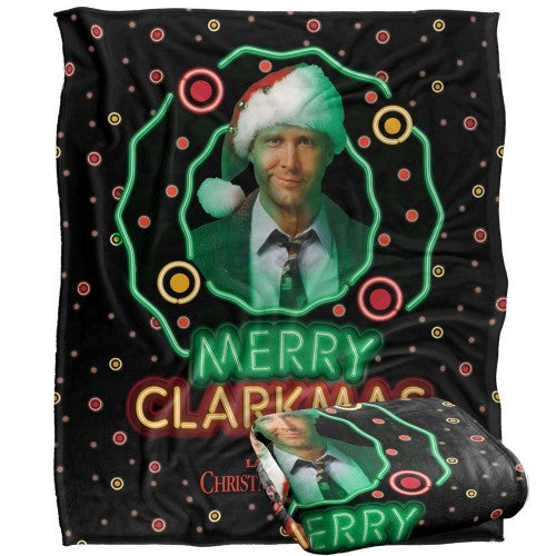 Front - National Lampoon´s Christmas Vacation Merry Clarkmas Headshot Blanket