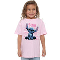 Front - Lilo & Stitch Girls Cute As Can Be Stitch Action Pose T-Shirt
