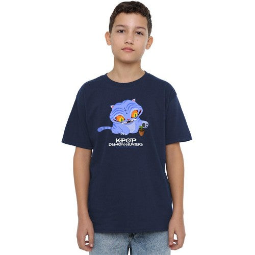 Front - K-Pop Demon Hunters Childrens/Kids Cute Derpy Tiger T-Shirt
