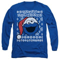 Front - Sesame Street Unisex Adult Ugly Christmas Cookie Monster Long-Sleeved T-Shirt